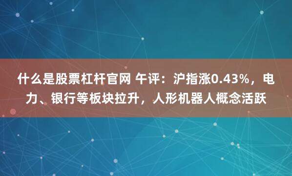 什么是股票杠杆官网 午评：沪指涨0.43%，电力、银行等板块拉升，人形机器人概念活跃