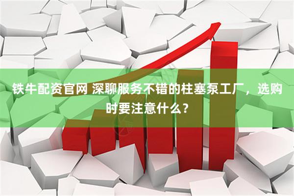 铁牛配资官网 深聊服务不错的柱塞泵工厂，选购时要注意什么？